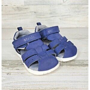 Stride Rite Surprize Jobe Boys Navy Blue Sandals Baby Infant Toddler Size 3M